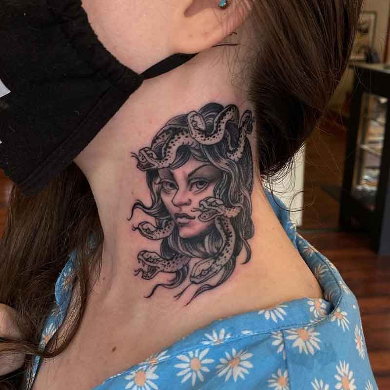 Medusa Neck Tattoo 1