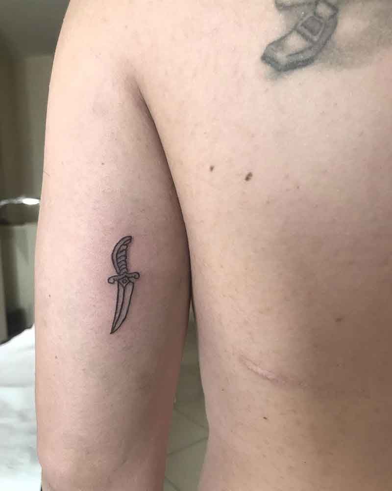 Minimalist Dagger Tattoo 1