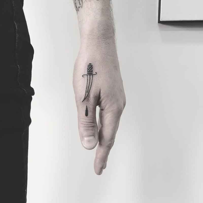 Minimalist Dagger Tattoo 2