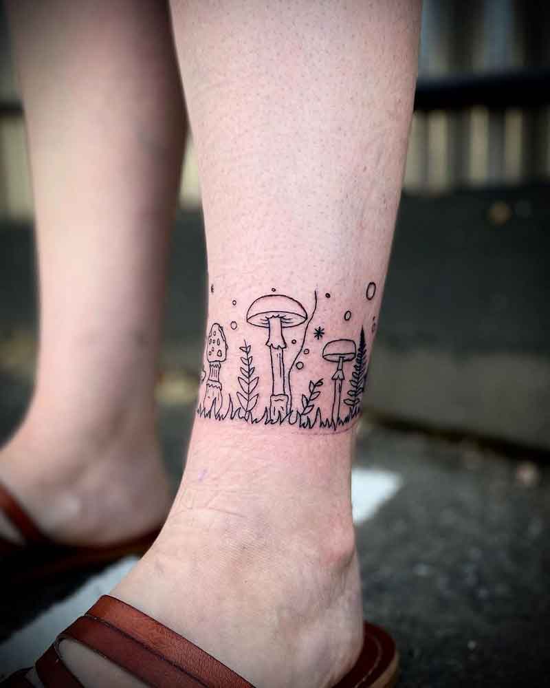 Minimalist Mushroom Tattoo 2