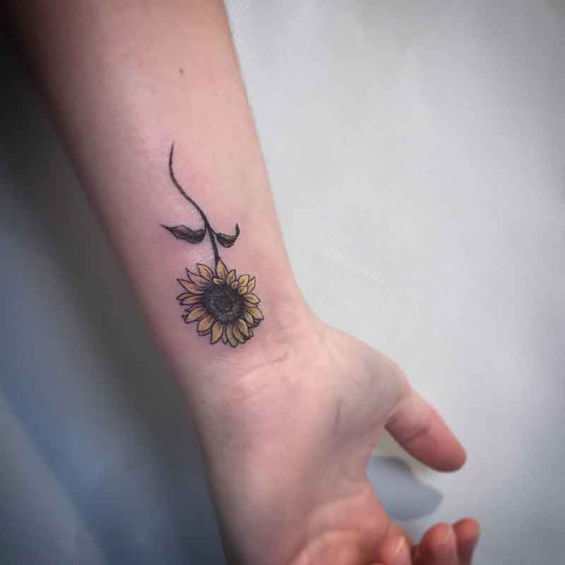 Minimalist Sunflower Tattoo 1