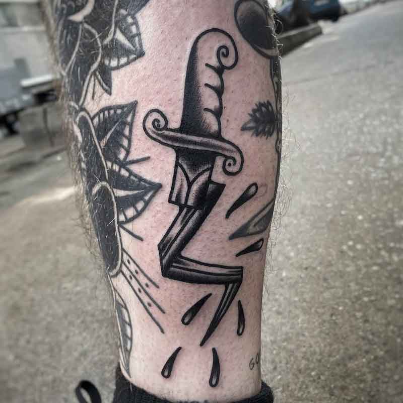 Old School Dagger Tattoo 3