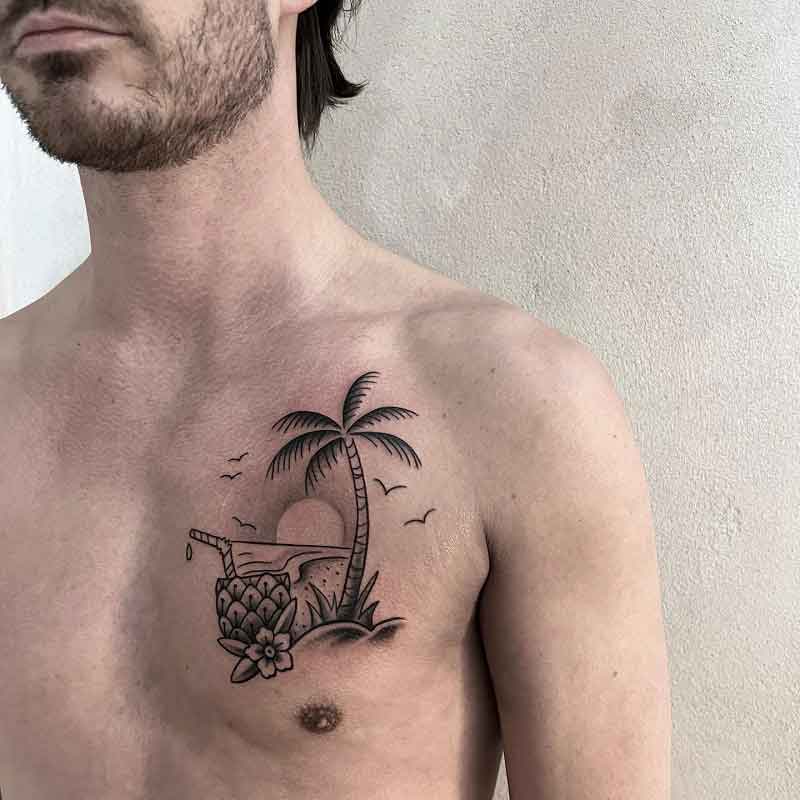 Pineapple Palm Tree Tattoo 3