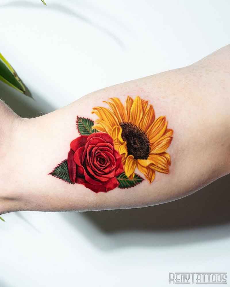 Realistic Sunflower Tattoo 1