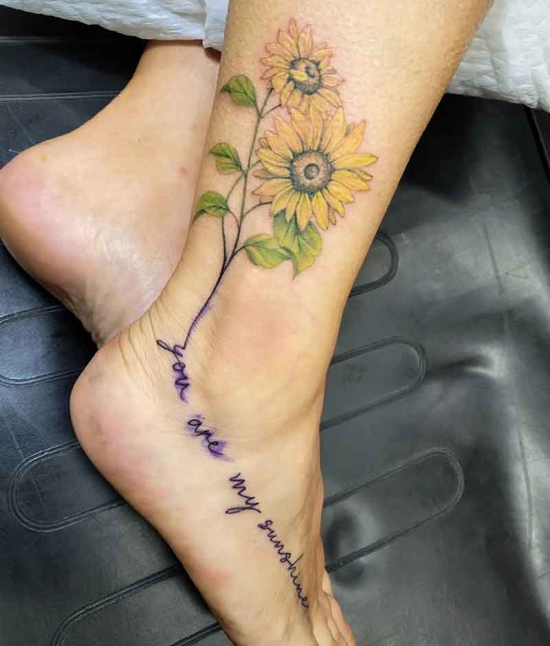 Realistic Sunflower Tattoo 2