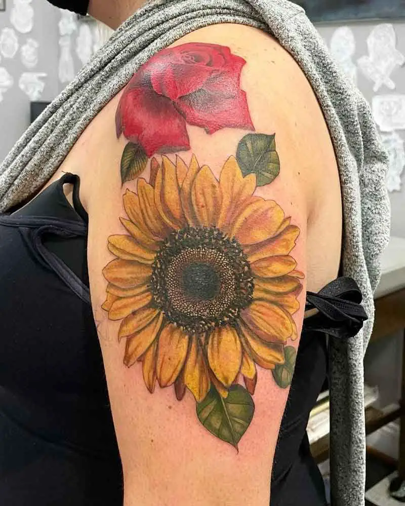 Realistic Sunflower Tattoo 3
