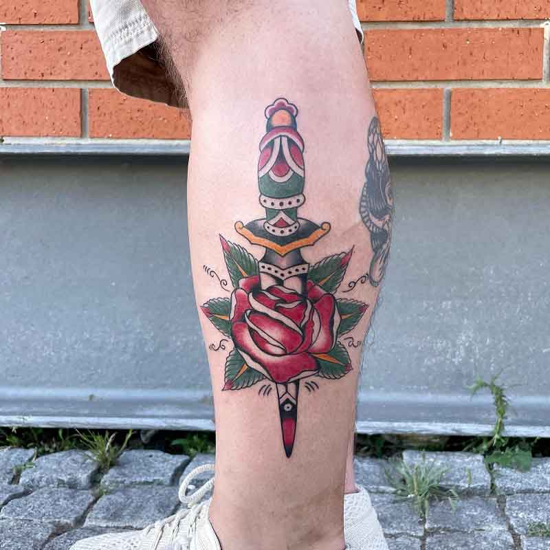 Rose Dagger Tattoo 1