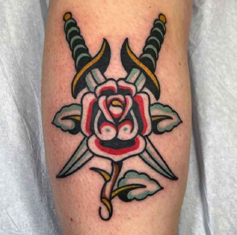 Rose Dagger Tattoo 3