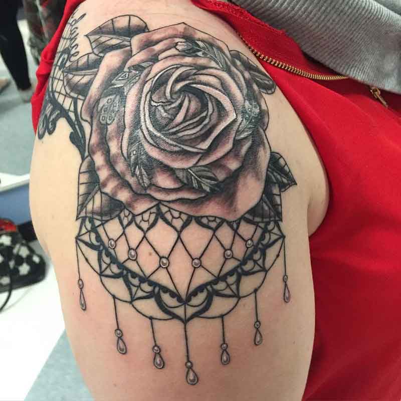 Rose Dream Catcher Tattoo 1