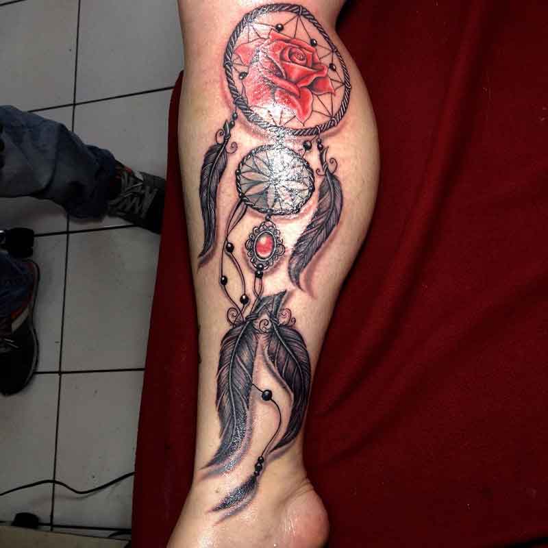 Rose Dream Catcher Tattoo 2