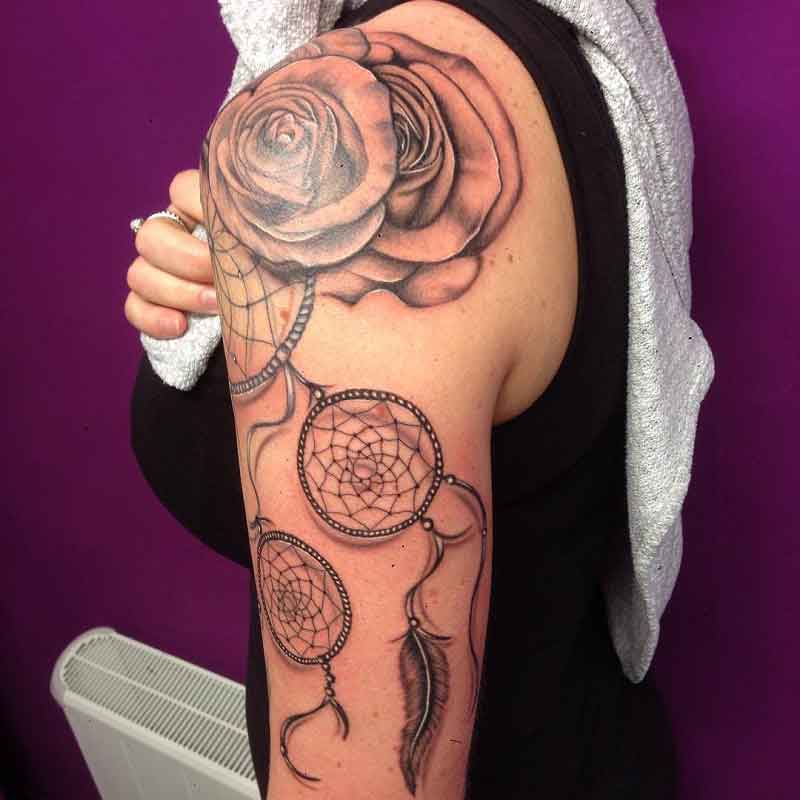 Rose Dream Catcher Tattoo 3