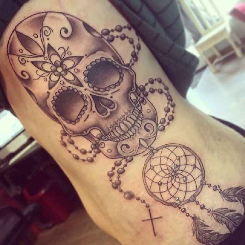 Skull Dream Catcher Tattoo 2
