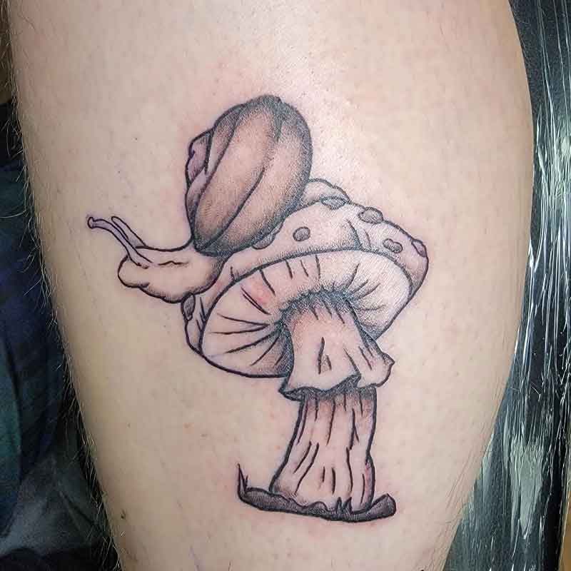 Snail Mushroom Tattoo 1