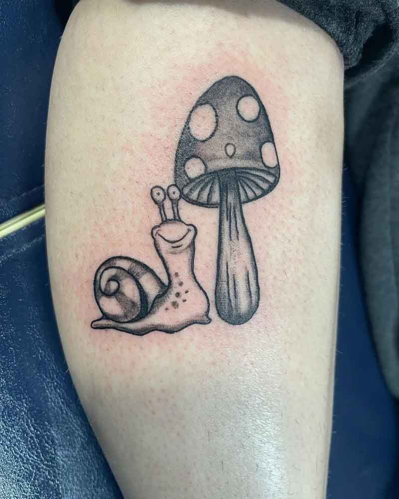 Snail Mushroom Tattoo 2