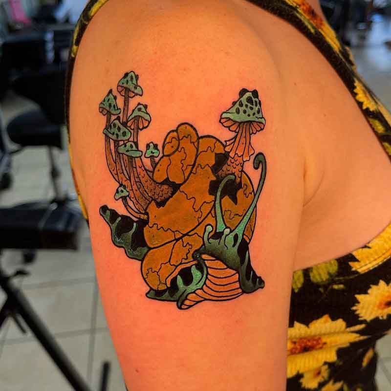 Snail Mushroom Tattoo 3