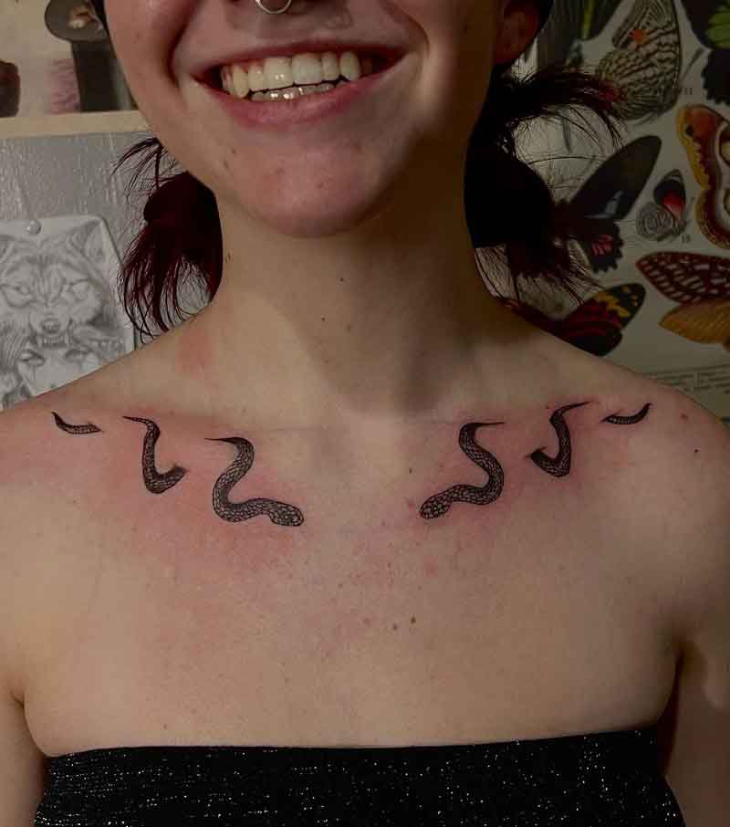 Snake Collarbone Tattoo 1