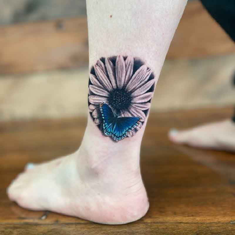 Sunflower Ankle Tattoo 1