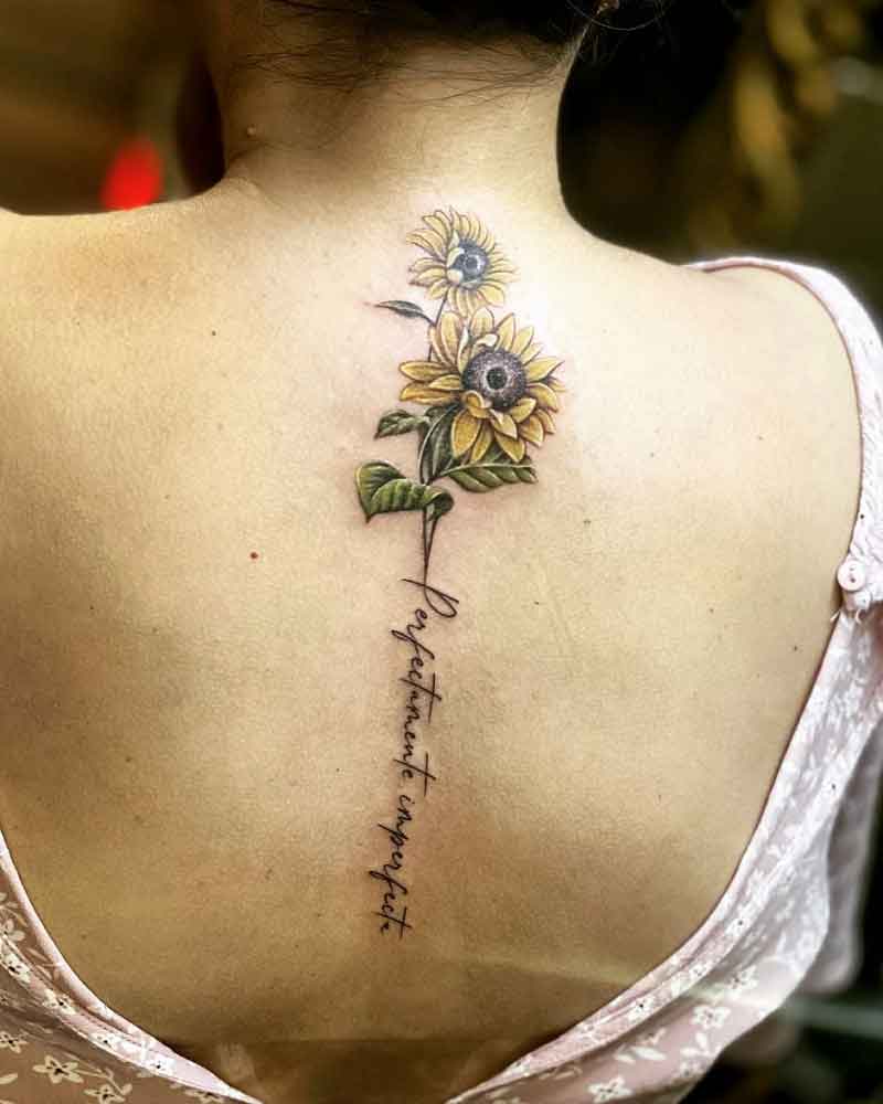 Sunflower Back Tattoo 2