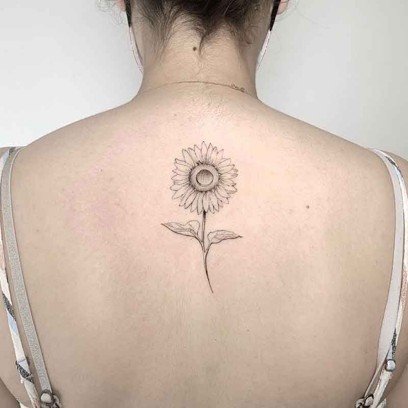 Sunflower Back Tattoo 3
