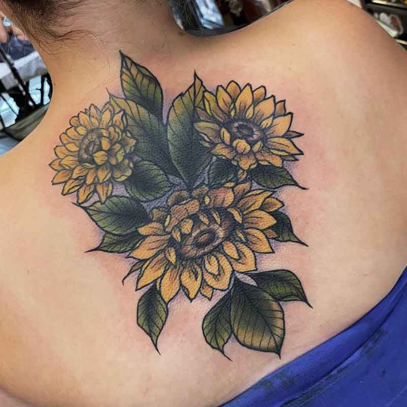 Sunflower Cover Up Tattoo 2