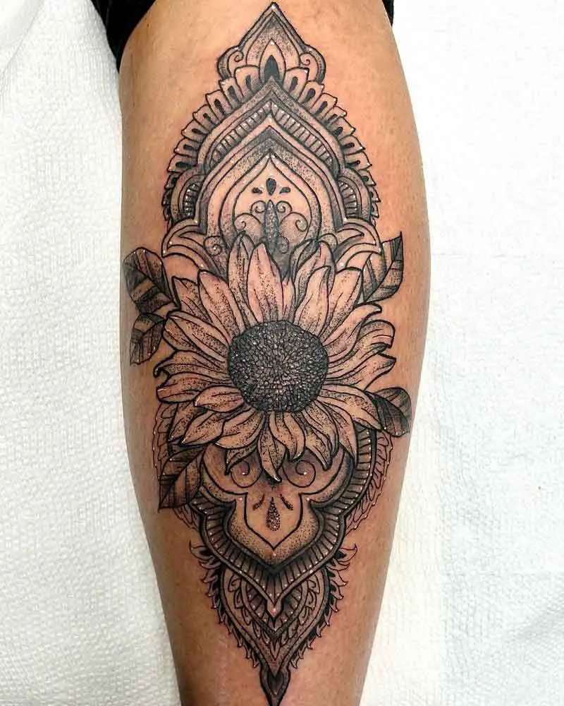 Sunflower Mandala Tattoo 2