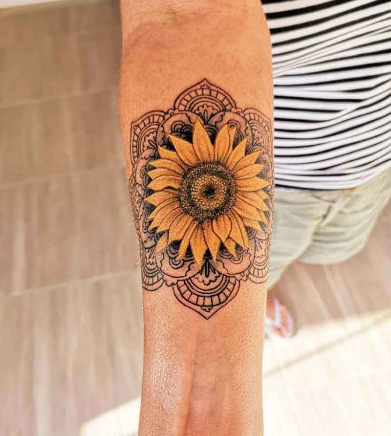 Sunflower Mandala Tattoo 3