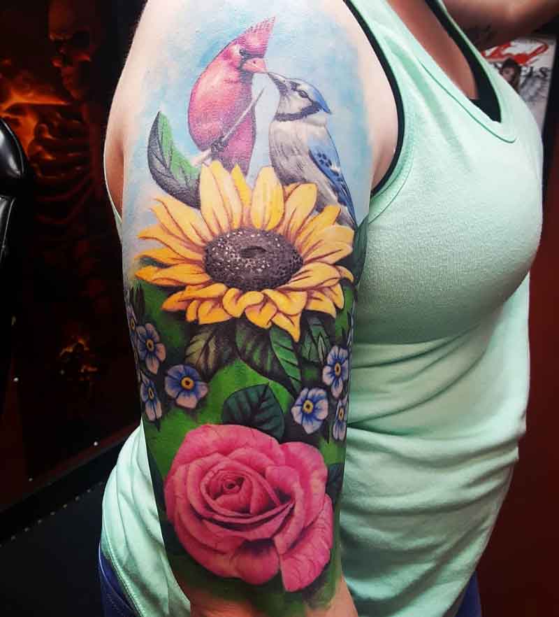 Sunflower Rose Tattoo 2