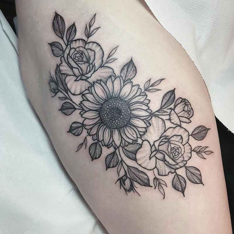 Sunflower Rose Tattoo 3