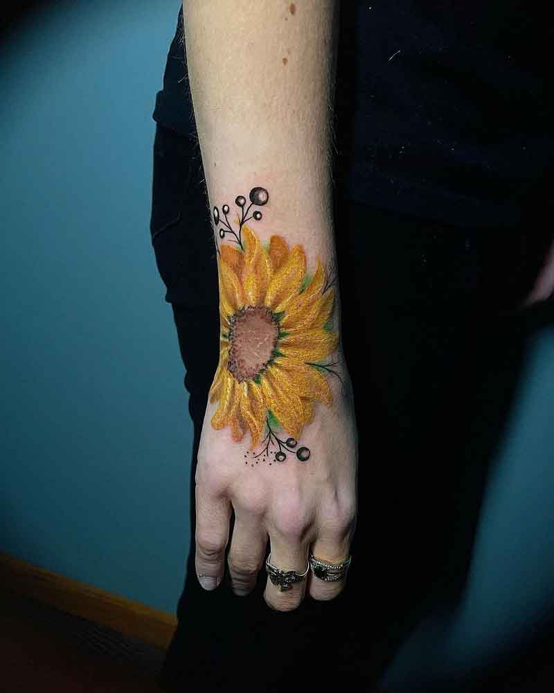 Sunflower Wrist Tattoo 2