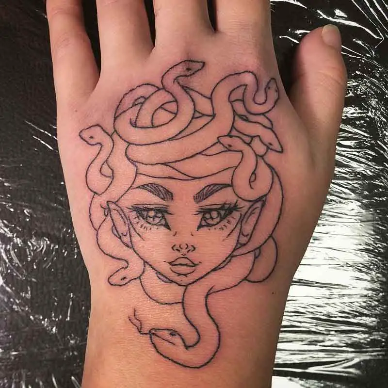 Tiny Medusa Tattoo 2