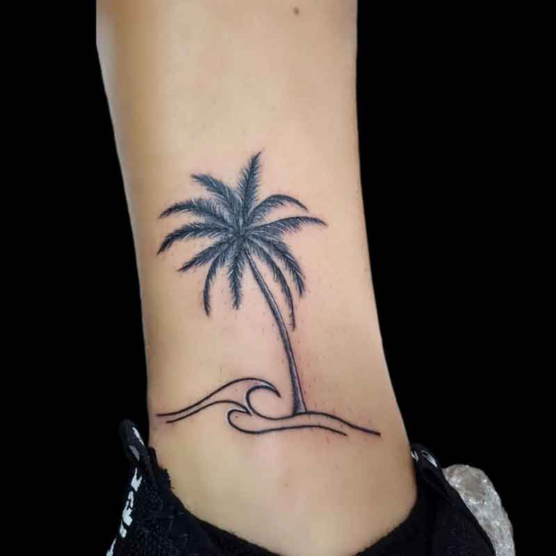 Wave Palm Tree Tattoo 2