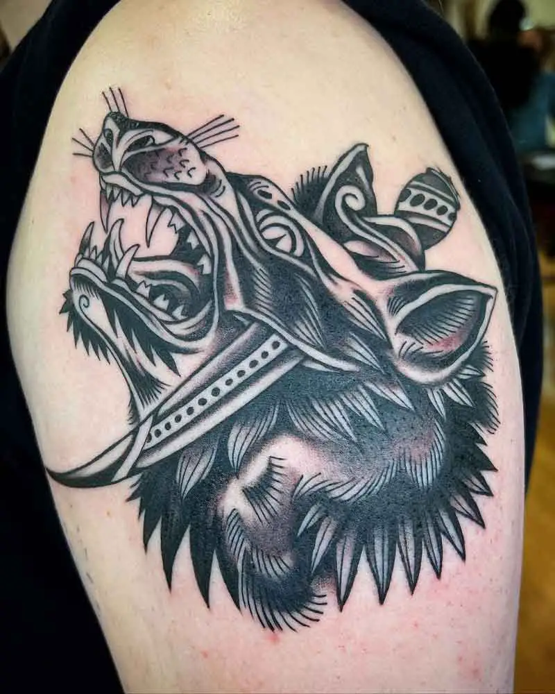 Wolf Dagger Tattoo 1