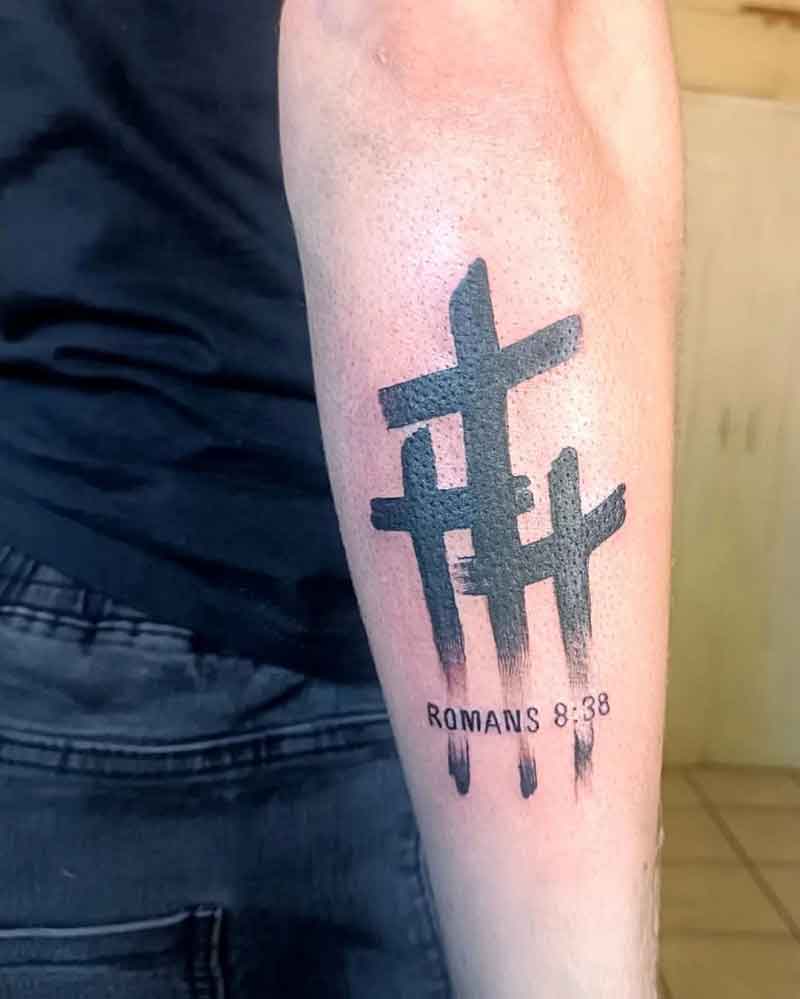 3 Cross Tattoo Stencil 1