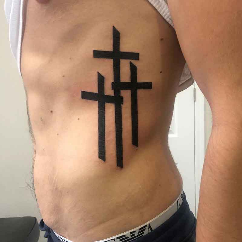 3 Cross Tattoo Stencil 3