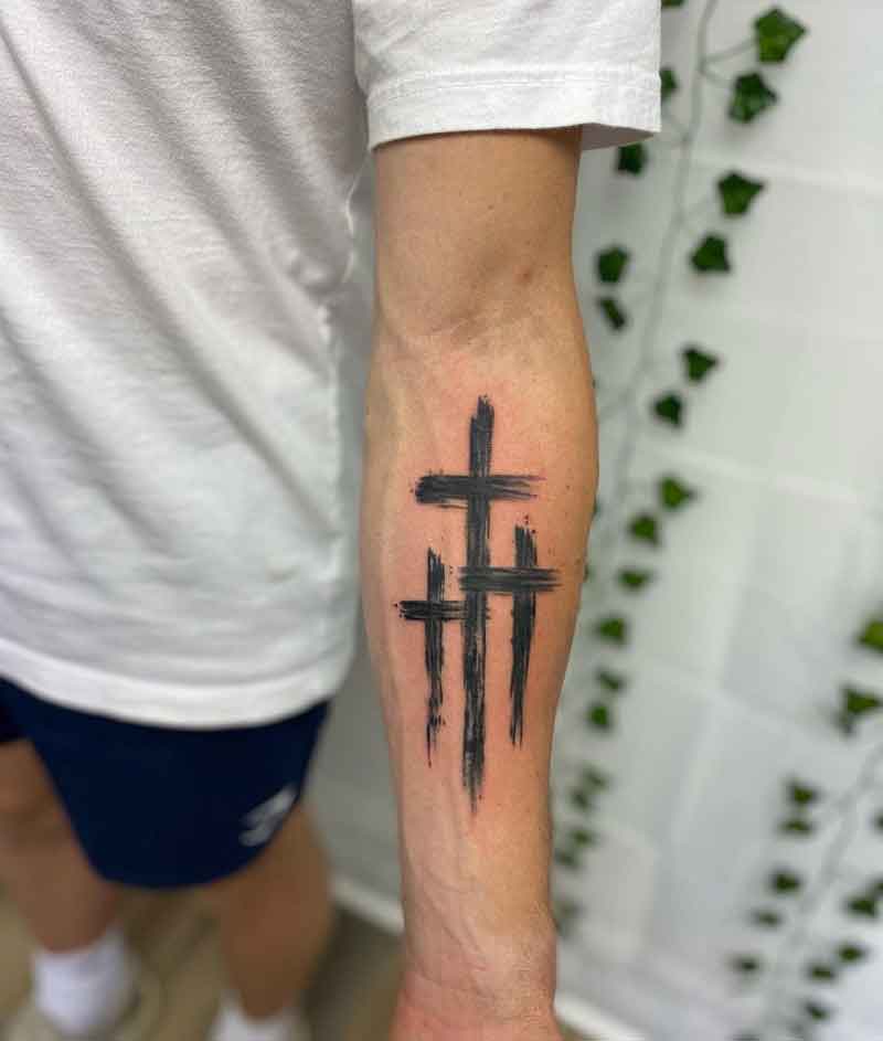 3 Cross Tattoo Stencil 5