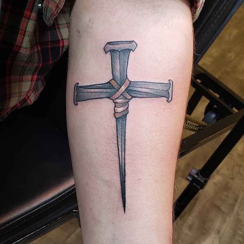 3 Nail Cross Tattoo 5