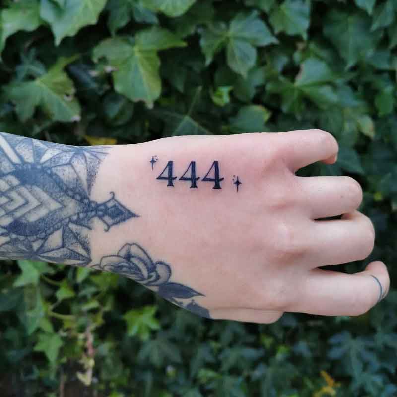 444 Angel Number Tattoo 2