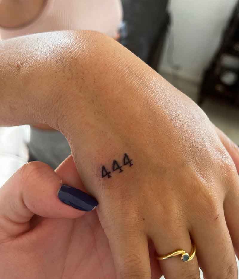 444 Hand Tattoo 1