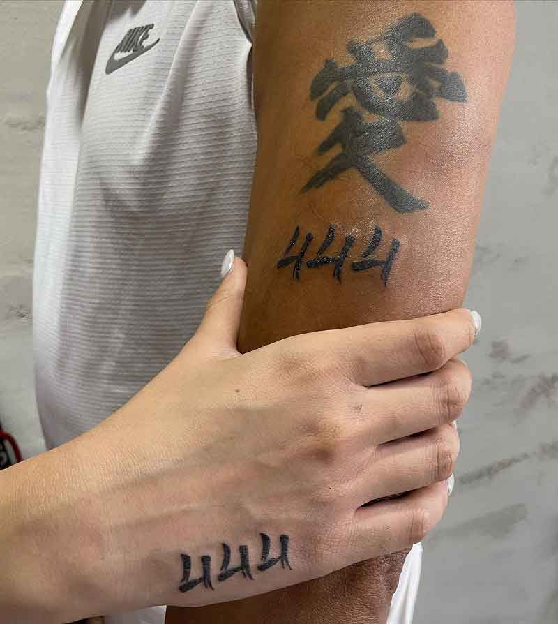 444 Hand Tattoo 2