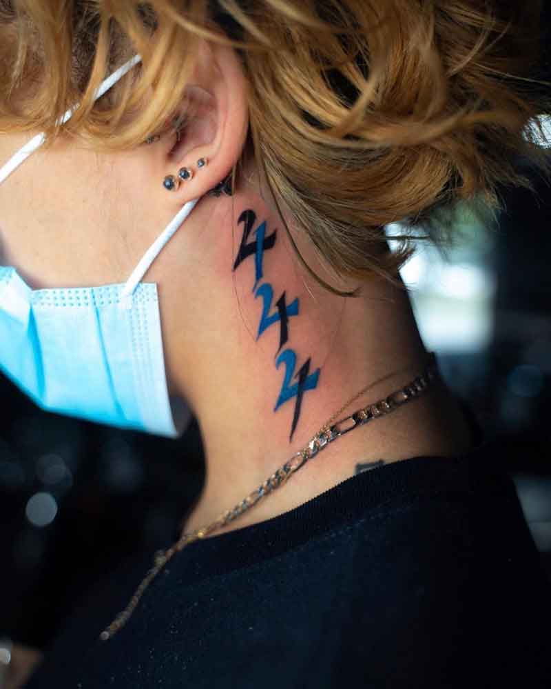 444 Neck Tattoo 1