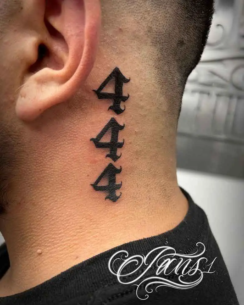 444 Neck Tattoo 5