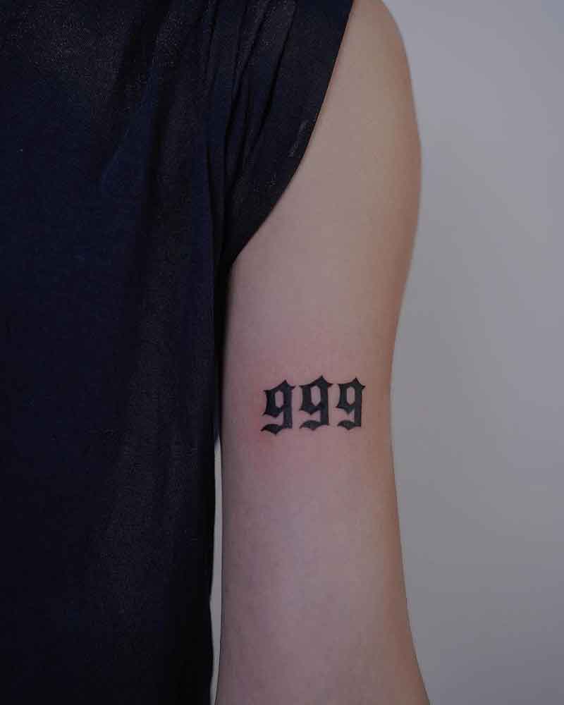 999 Angel Number Tattoo 1