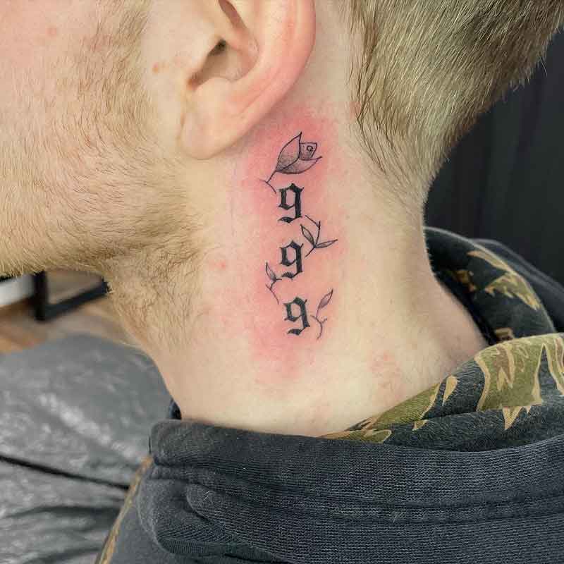 999 Neck Tattoo 4