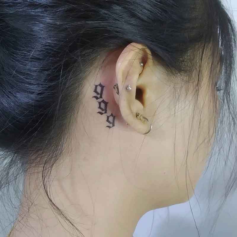 999 Tattoo Behind Ear 4