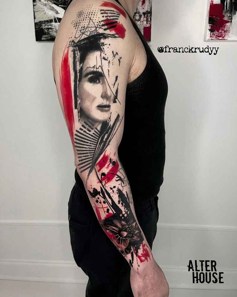 Abstract Trash Polka Tattoo Designs 3