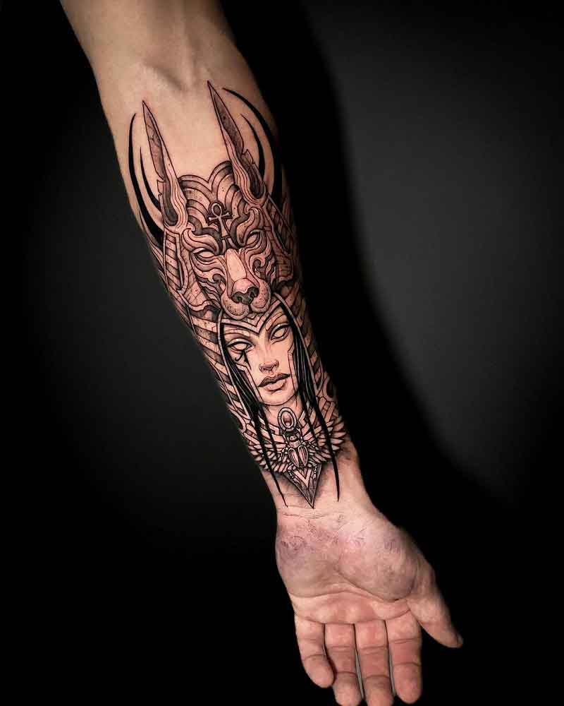 Anubis Forearm Tattoo 3