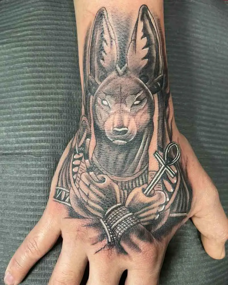 Anubis Hand Tattoo 1