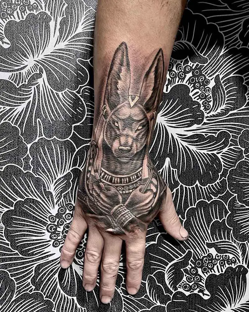 Anubis Hand Tattoo 3