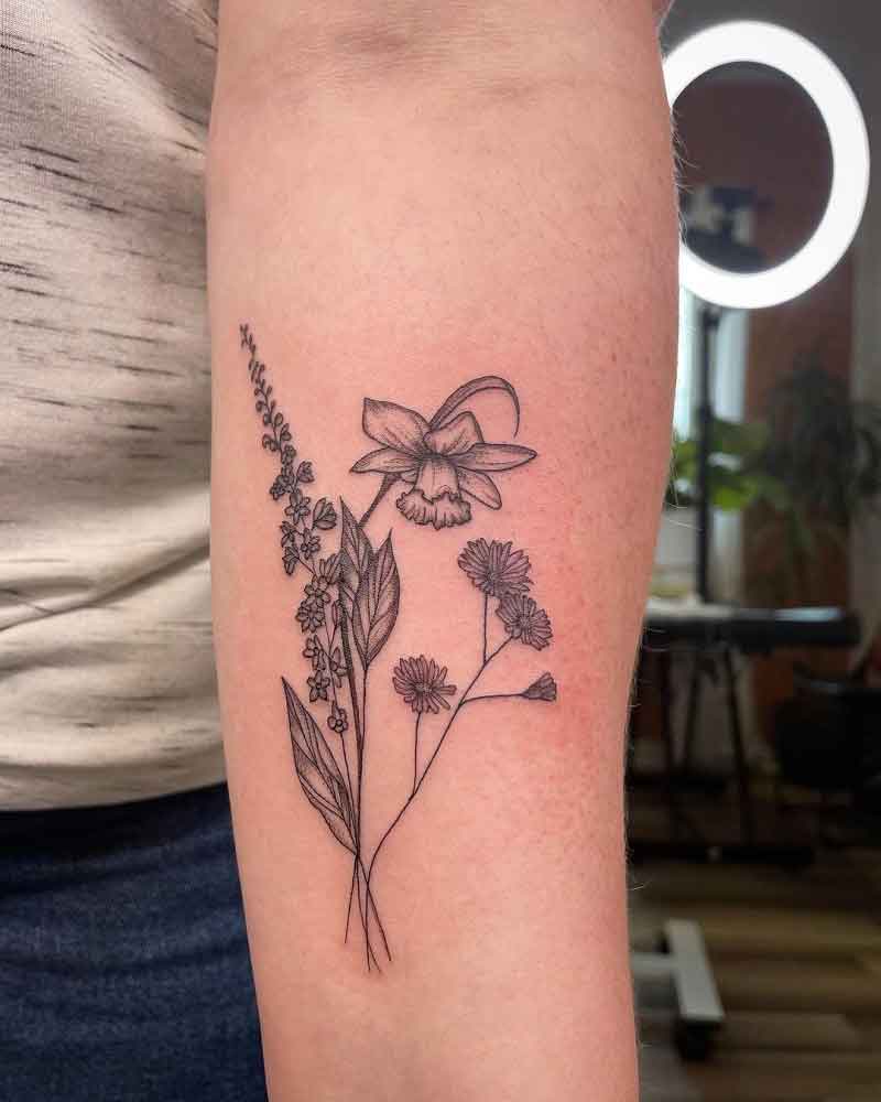 April And December Birth Flower Tattoo 3