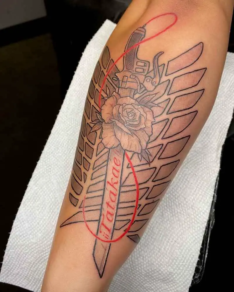 Attack On Titan Sword Tattoo 4